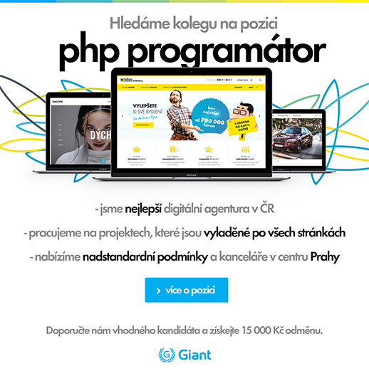 Giant hledá kolegu na pozici PHP programátor